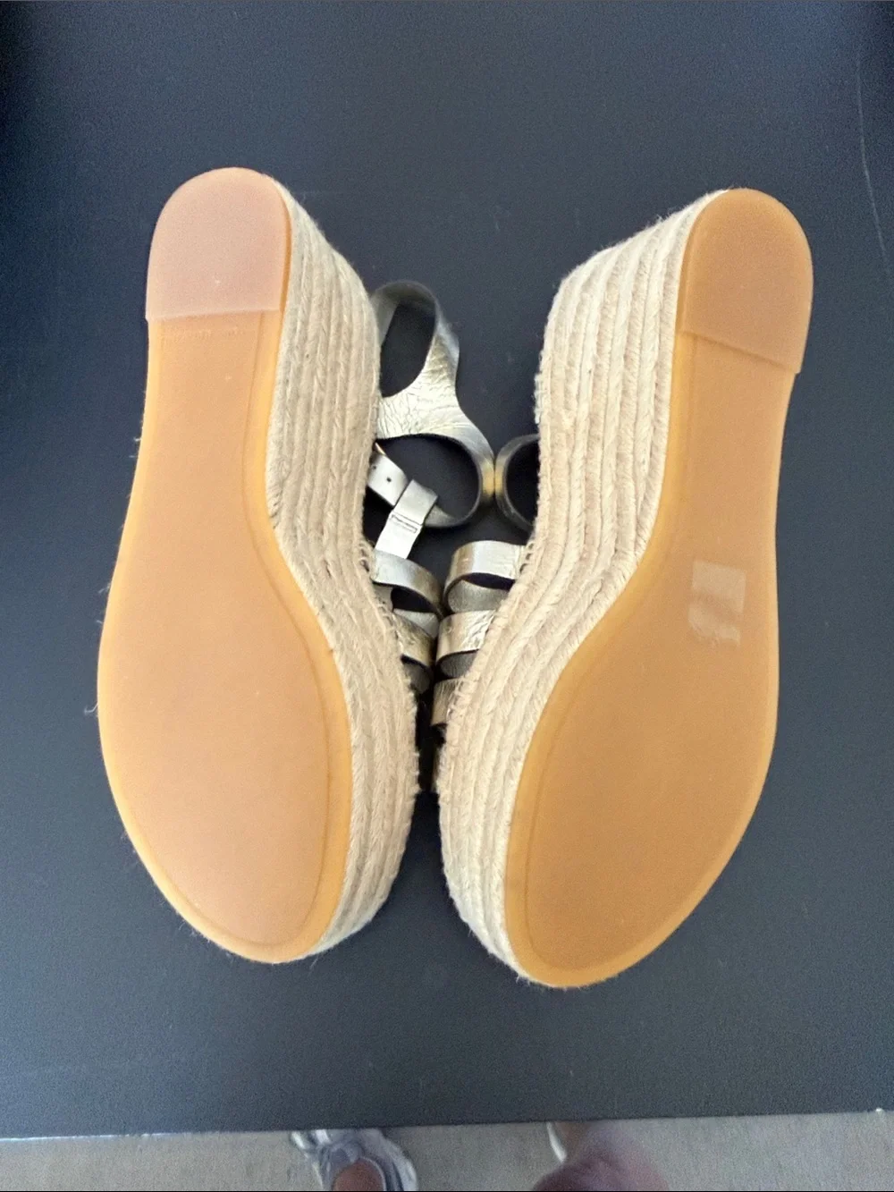 Tory Burch Metallic Gold Strappy Espadrille Sandals